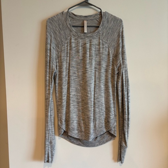 Athleta Heather Gray Long Sleeve Mindset Modal Sweatshirt XS Athleisure - Picture 4 of 9